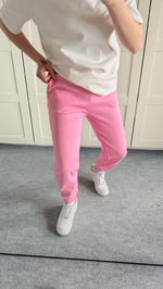 İçi Şardonlu Paçası Lastikli Eşofman Pembe