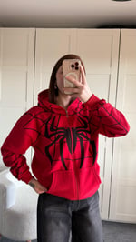 İconic Spider Sweat Hırka Kırmızı 