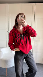 İconic Spider Sweat Hırka Kırmızı 