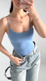İp Askılı Bodysuit Bebe Mavisi