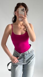 İp Askılı Bodysuit Fuşya
