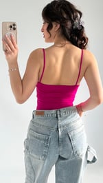 İp Askılı Bodysuit Fuşya