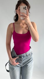 İp Askılı Bodysuit Fuşya