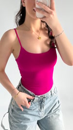İp Askılı Bodysuit Fuşya