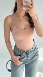 İp Askılı Bodysuit Toz Pembe