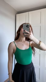 İp Askılı Bodysuit Yeşil
