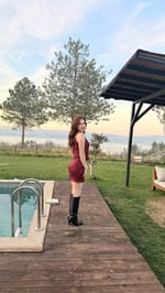 İp Askılı Pul Payetli Bluz Bordo