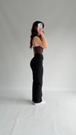 İspanyol Paça Likralı Pantolon Siyah