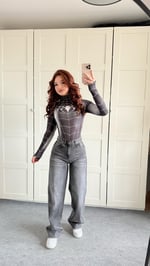 Jenner Wide Leg Jean Antrasit