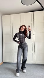 Jenner Wide Leg Jean Antrasit