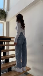 Jenner Wide Leg Jean Buz Mavisi