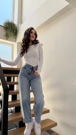 Jenner Wide Leg Jean Buz Mavisi