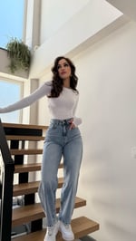 Jenner Wide Leg Jean Buz Mavisi