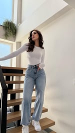 Jenner Wide Leg Jean Buz Mavisi