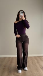 Jenner Wide Leg Jean Kahverengi 