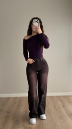 Jenner Wide Leg Jean Kahverengi 
