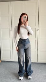 Jenner Wide Leg Jean Koyu Tintli