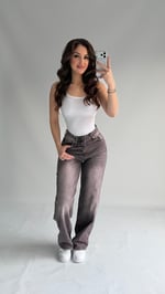 Jenner Wide Leg Jean Mor Eskitme