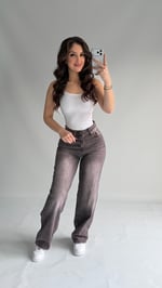 Jenner Wide Leg Jean Mor Eskitme