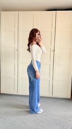 Jennifer Wide Leg Pantolon Buz Mavisi 