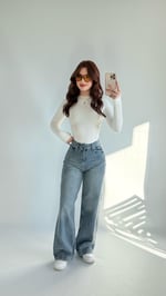 Jennifer Wide Leg Pantolon Eskitme
