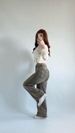 Jennifer Wide Leg Pantolon Kahve Tintli