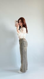 Jennifer Wide Leg Pantolon Kahve Tintli