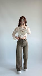 Jennifer Wide Leg Pantolon Kahve Tintli