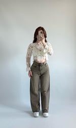 Jennifer Wide Leg Pantolon Kahve Tintli