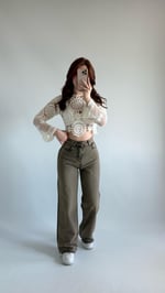 Jennifer Wide Leg Pantolon Kahve Tintli