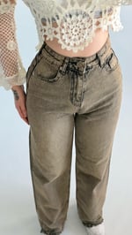 Jennifer Wide Leg Pantolon Kahve Tintli