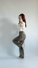Jennifer Wide Leg Pantolon Kahve Tintli