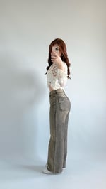Jennifer Wide Leg Pantolon Kahve Tintli