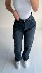 Jolie Carpenter Baggy Jean Koyu Mavi