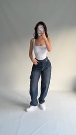 Jolie Carpenter Baggy Jean Koyu Mavi