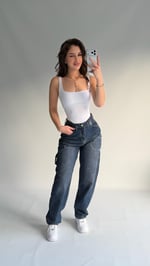 Jolie Carpenter Baggy Jean Koyu Mavi