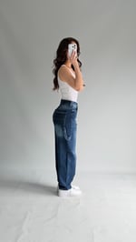 Jolie Carpenter Baggy Jean Orta Mavi