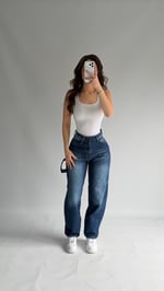 Jolie Carpenter Baggy Jean Orta Mavi