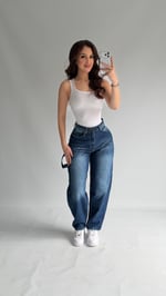 Jolie Carpenter Baggy Jean Orta Mavi