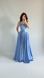 Julia Kare Yaka Saten Abiye Bebe Mavisi
