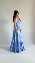 Julia Kare Yaka Saten Abiye Bebe Mavisi