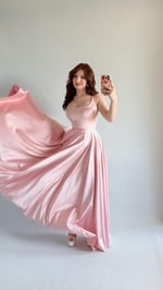 Julia Kare Yaka Saten Abiye Pudra Pembesi