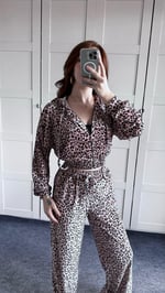 Kadife Leopar Eşofman Takım
