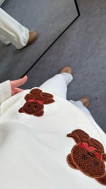 Kahverengi Minik Teddy Beyaz Triko Takım 