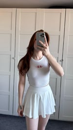 Kalp Baskılı Beyaz Crop