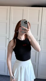 Kalp Baskılı Siyah Crop