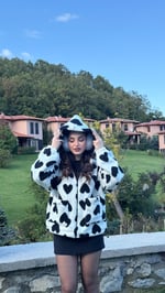 Kalpli Peluş Ceket Siyah