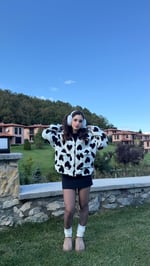 Kalpli Peluş Ceket Siyah