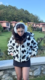 Kalpli Peluş Ceket Siyah