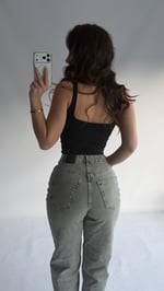 Kare Yaka Kalın Askılı Bodysuit Siyah